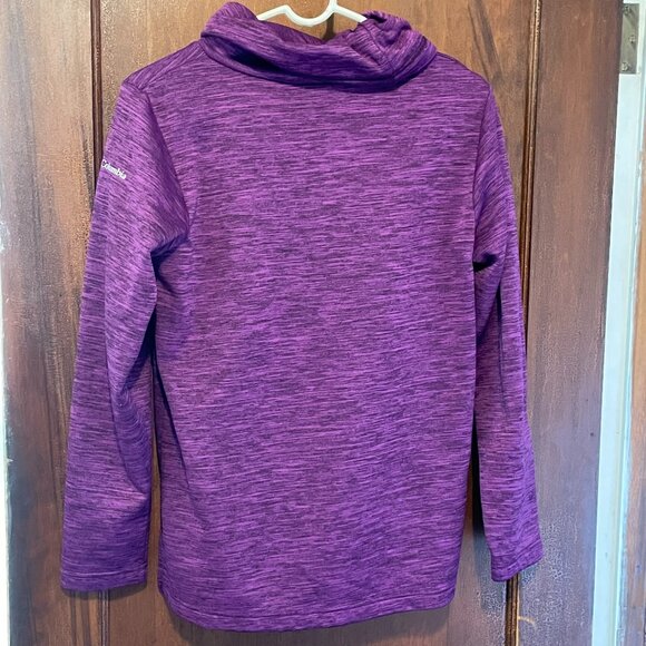 Columbia Sweatshirt Womens Medium Funnel Neck Heathered Purple Sweater Size S - Picture 2 of 7